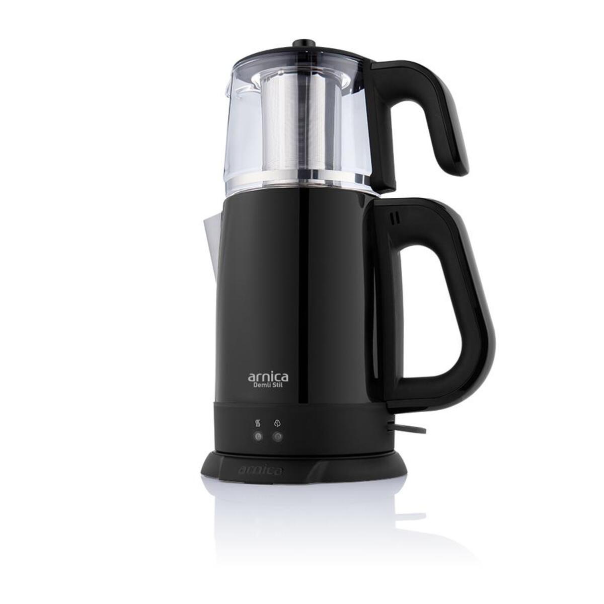 Arnica Çay Makinesi Demli Stil Cam İh33205 Siyah