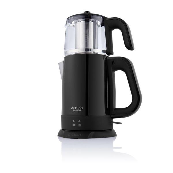 Arnica Çay Makinesi Demli Stil Cam İh33205 Siyah