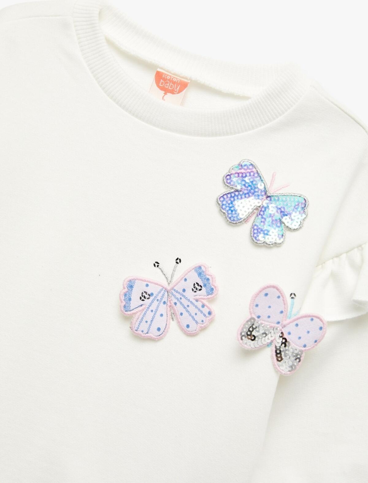 Koton Sweatshirt Kız Bebek 6WMG10013AK Ekru