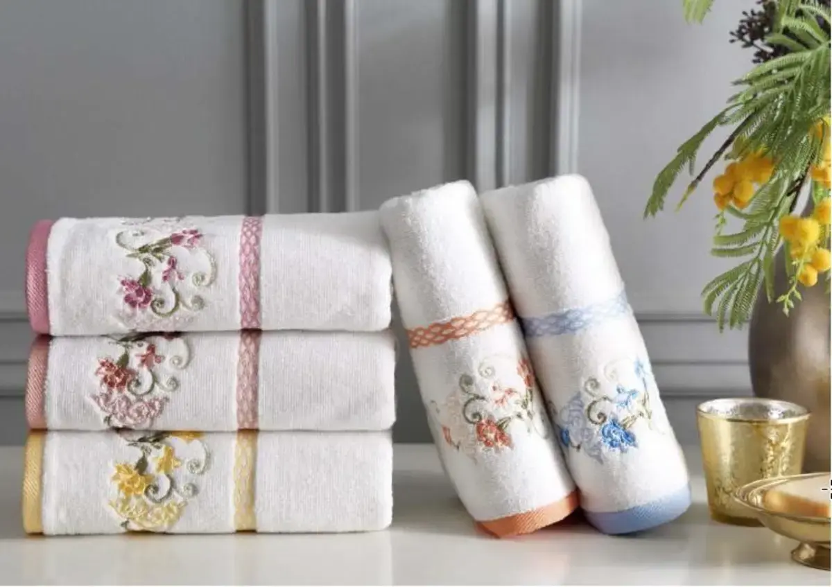 Özdilek Havlu 50*90 Azalea Beyaz-Somon