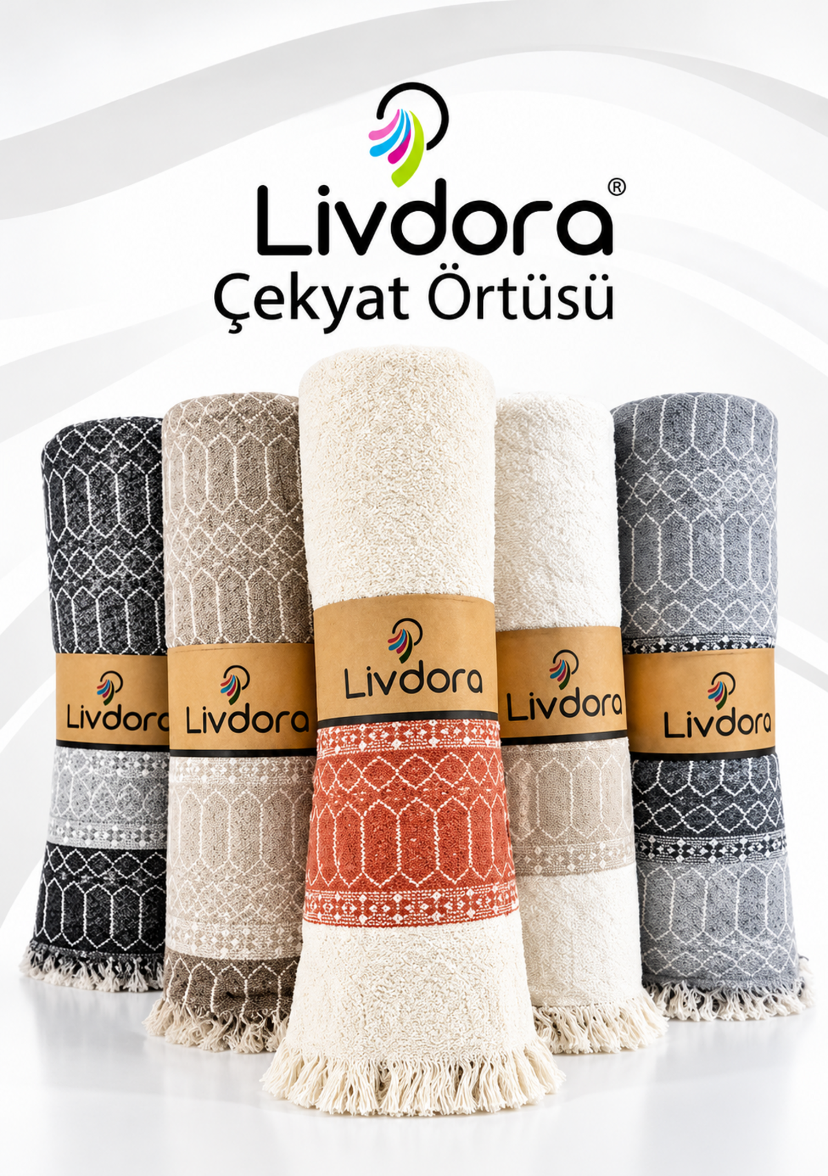 Livdora Çekyat Örtüsü 170*210 Petek Asorti(Dy)