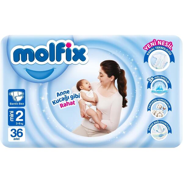 Molfix Bebek Bezi 3D Mini 36Lı No:2