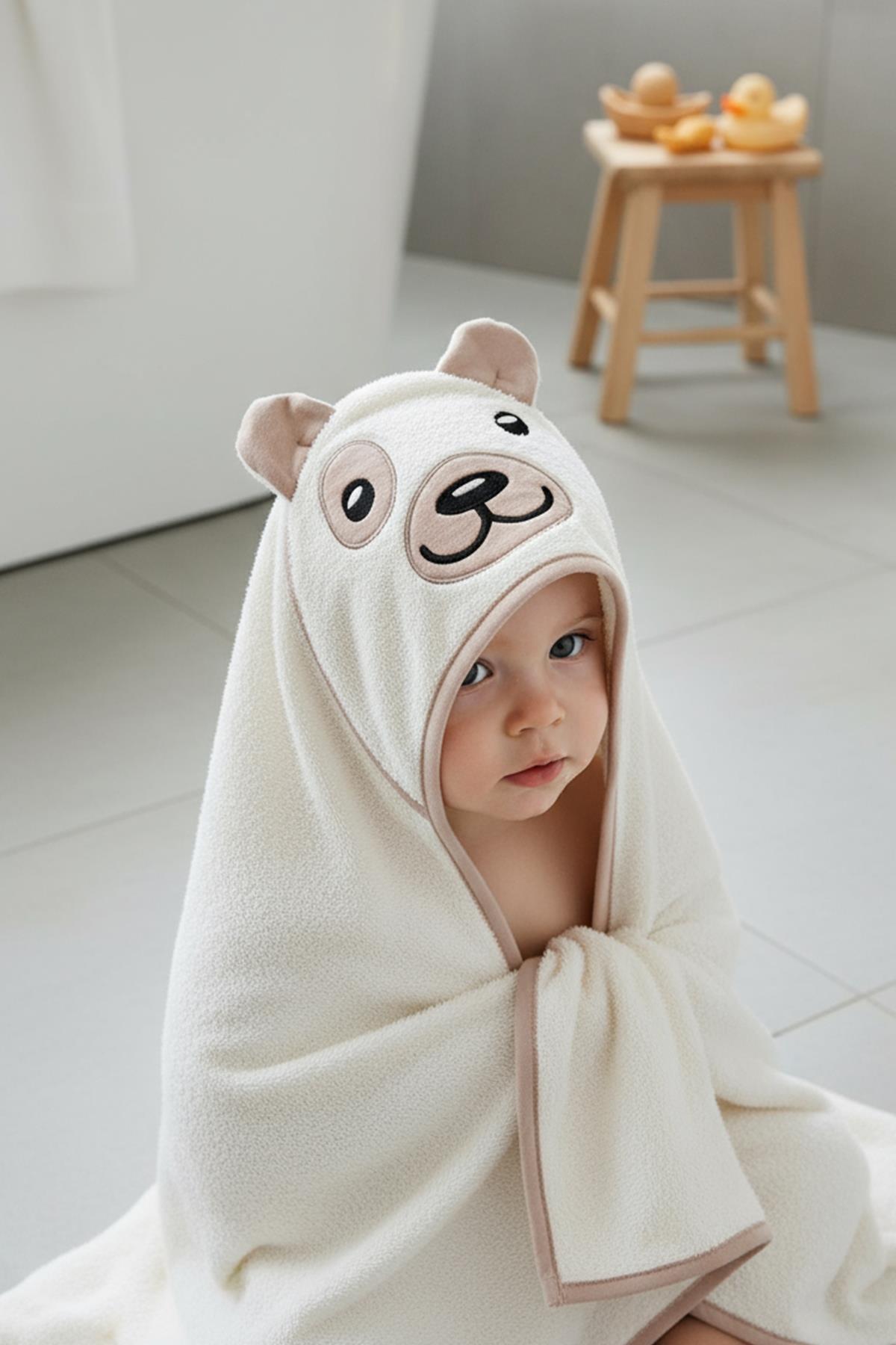 Kanz Havlu Kundak Silgi Nakışlı (Knz-037) Bear Krem