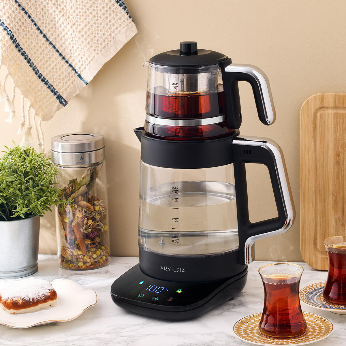 Aryıldız Çay Makinesi Vısıon Shıne Siyah 153AR278666