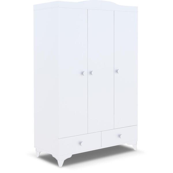 Babyhope Elbise Dolabı 3 Kapılı Nevada 953-58 Mat Beyaz