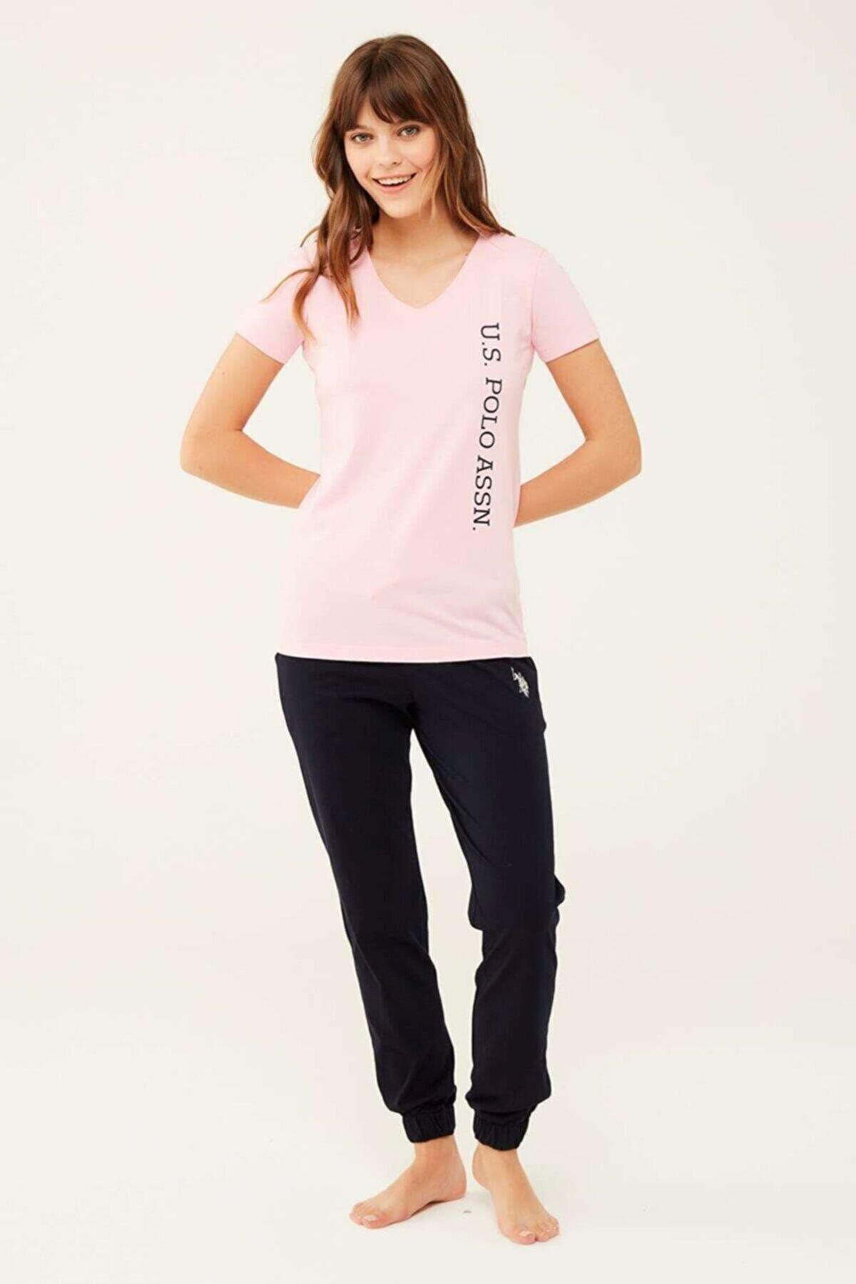 U.S. Polo Tişört V Yaka 16596 Pembe