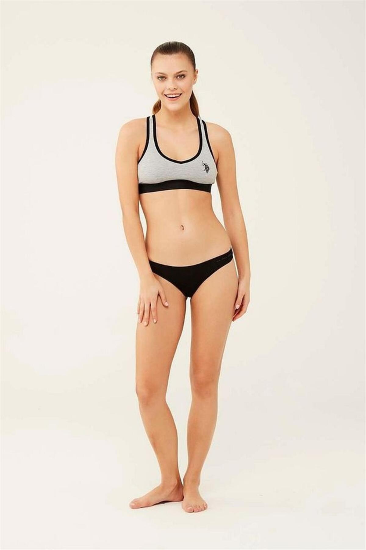 U.S Polo Assn. Kadın Brazilian Slip 5Li 67007 Siyah-Beyaz-Ten-Beyaz-Ten