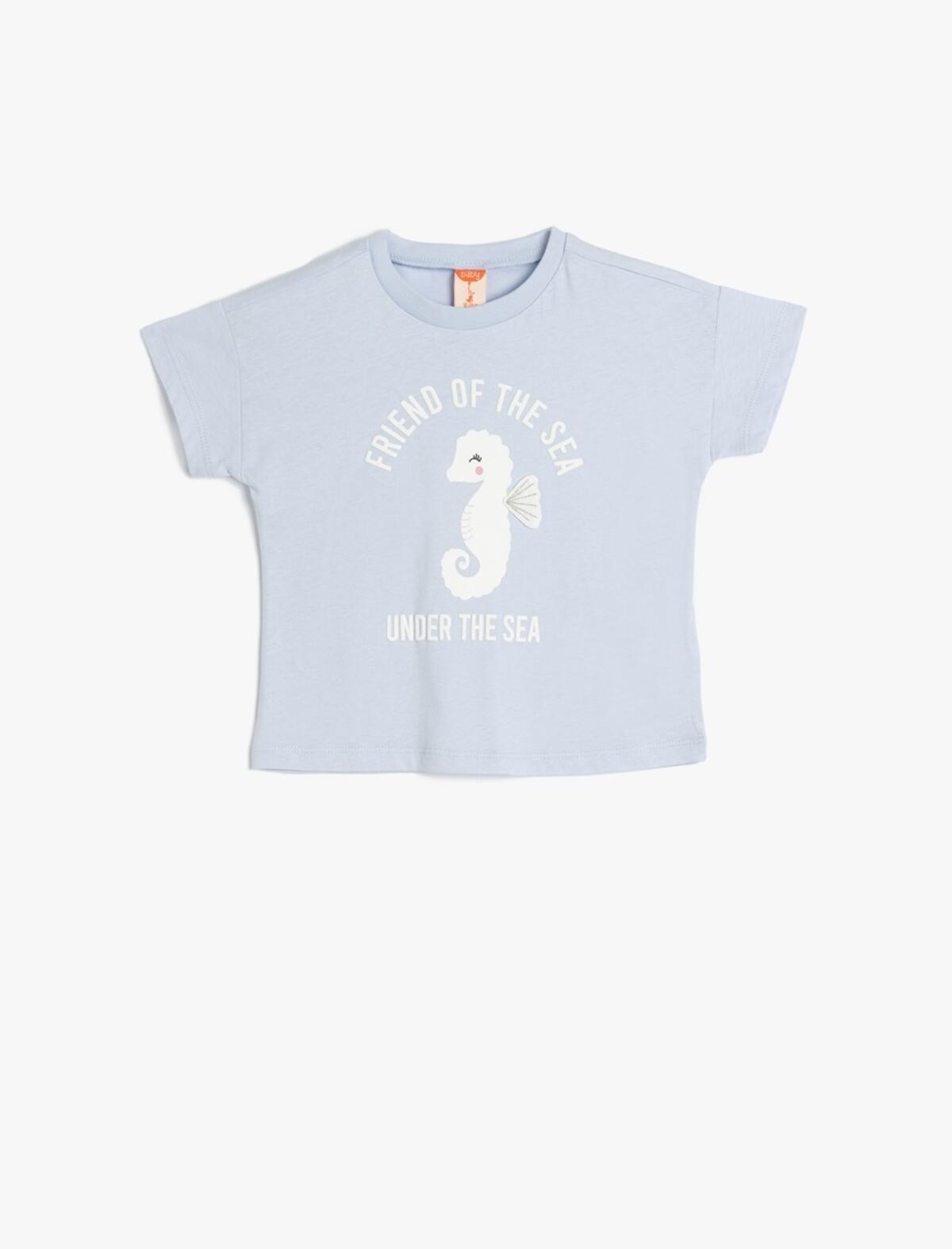 Koton Tişört Kız Bebek 5SMG10029AK Mavi