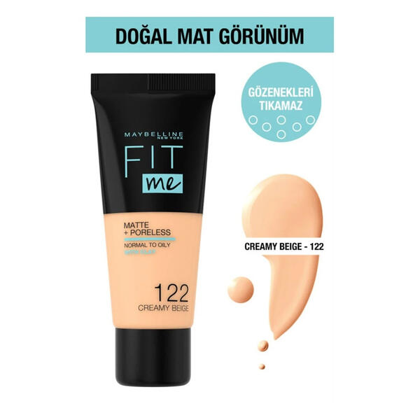 Maybelline Fondöten Fit Me Matte&Poreless No:122