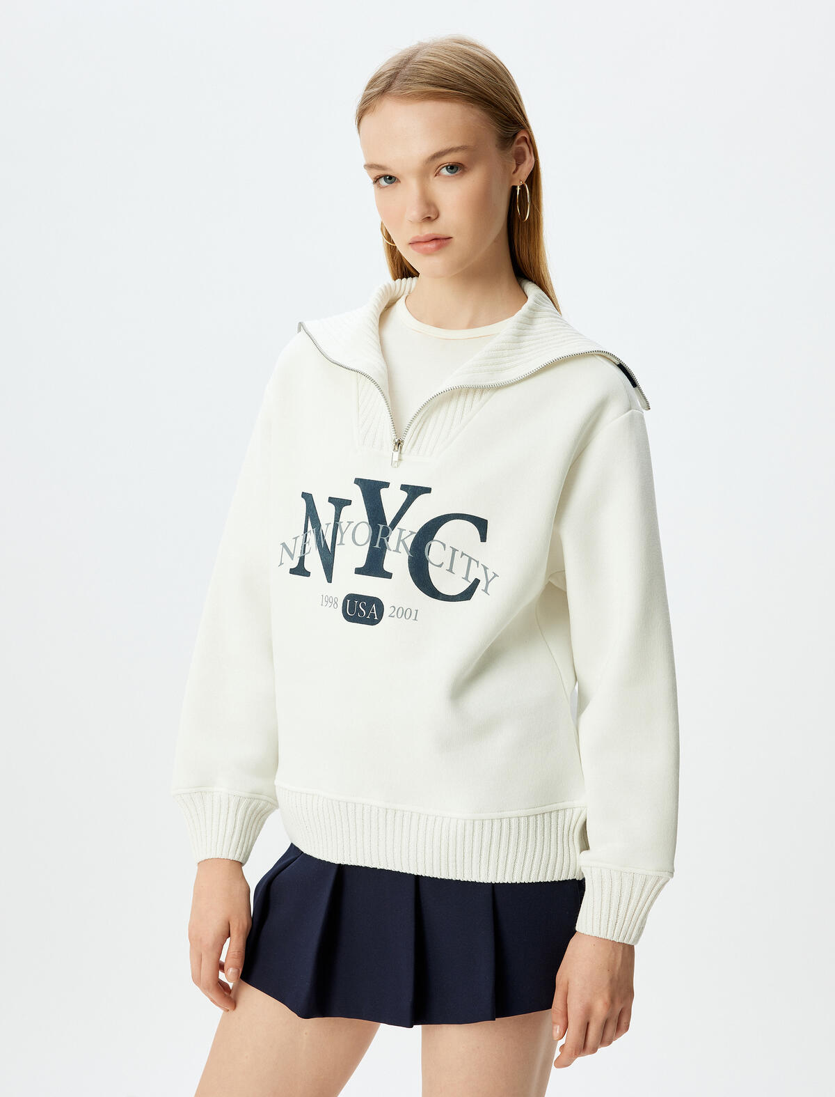 Koton Sweatshirt 5WAL10194IK Ekru