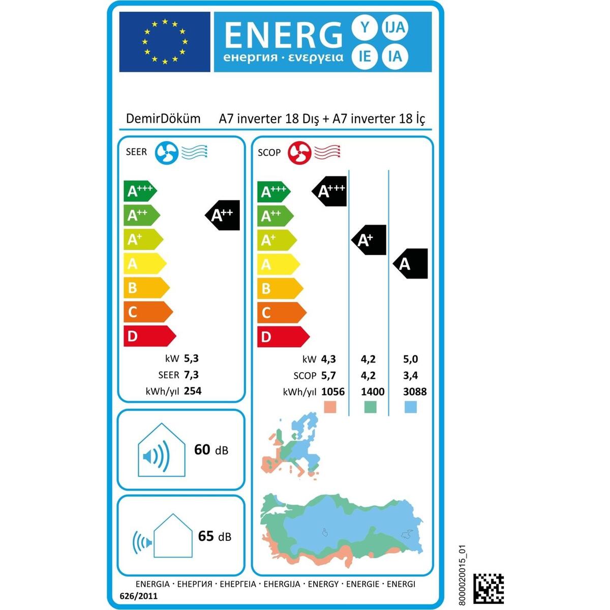 Demirdöküm Klima 18Btu A7 Inverter