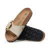 Birkenstock Madrid Big Buckle Tex Rough Canvas Vegan 1026721 Eggshell