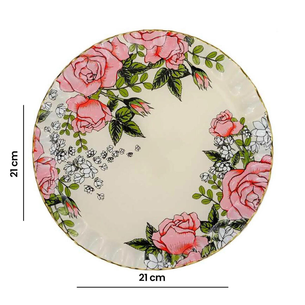 Glore Pasta Tabak 6Lı 21Cm Roselina Krem Glr-25097