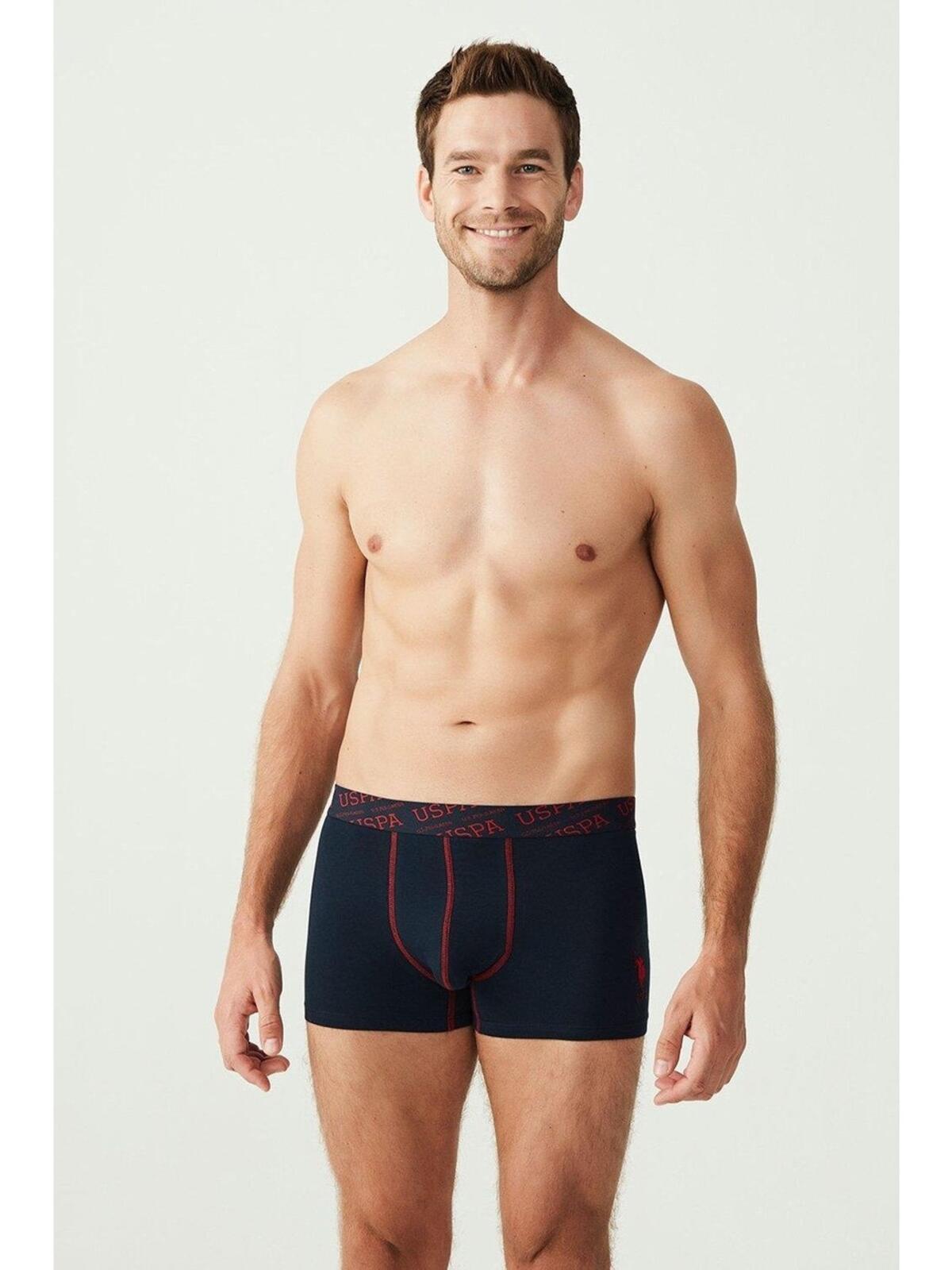 U.S. Polo Erkek Boxer 3Lü 80336 Kırmızı-Gri
