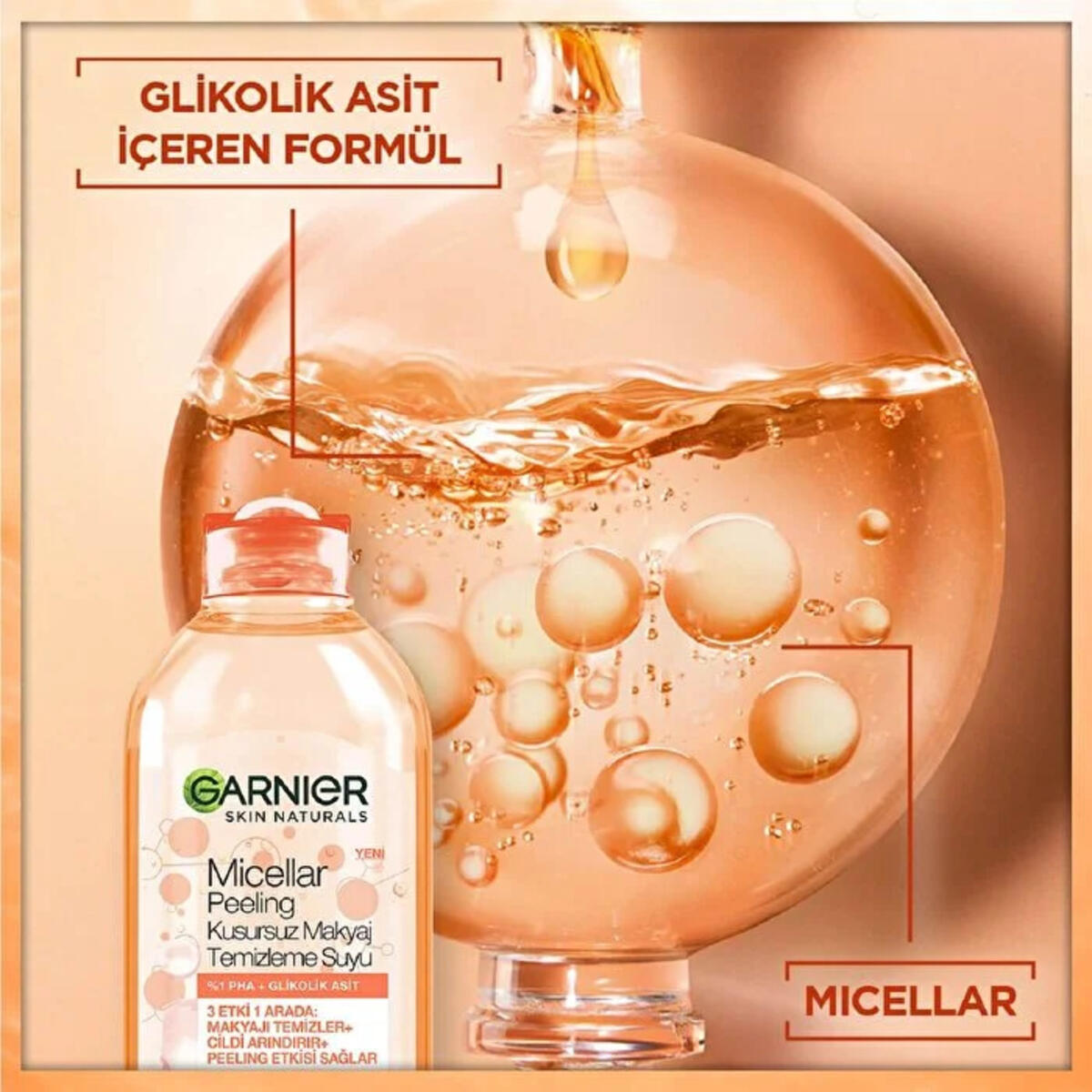 Garnier Makyaj Temizleme Suyu Micellar Peeling 400Ml