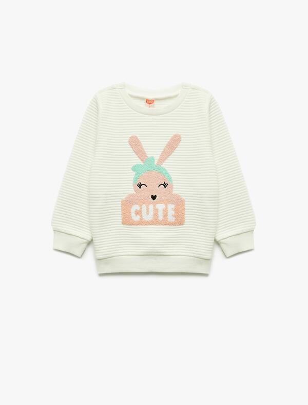 Koton Sweatshirt Kız Bebek 6WMG10008AK Ekru