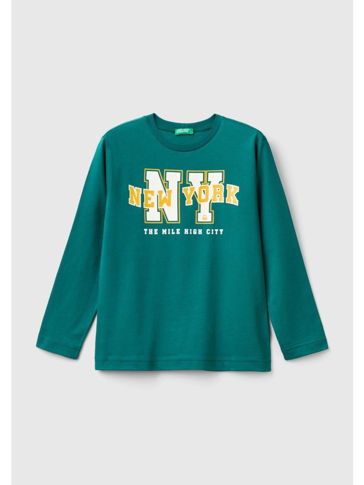 Benetton Uzun Tişört Erkek Çocuk 3096C10LF Yeşil