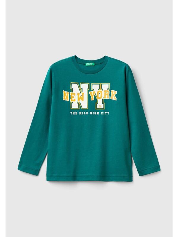 Benetton Uzun Tişört Erkek Çocuk 3096C10LF Yeşil