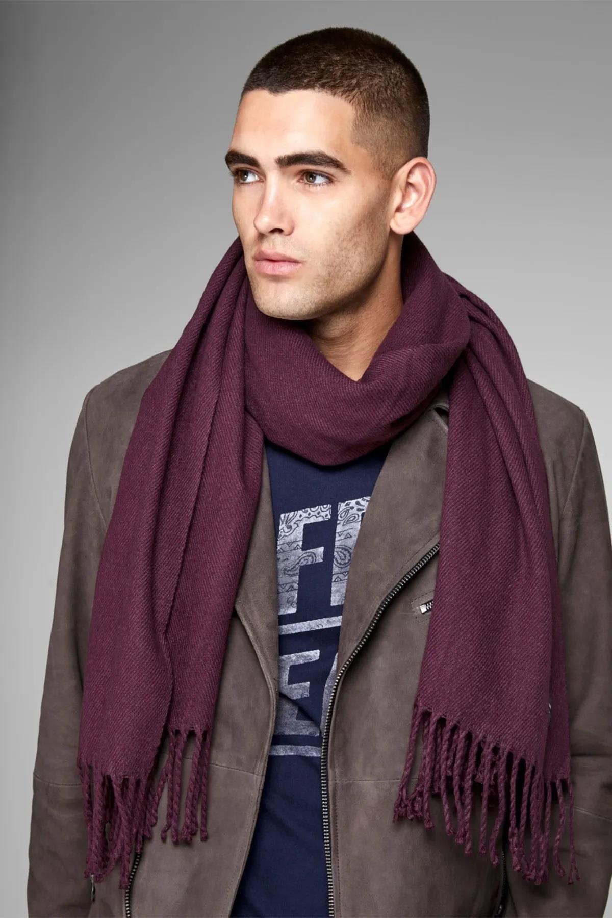 Jack&Jones Atkı 12140332 Mürdüm One Size