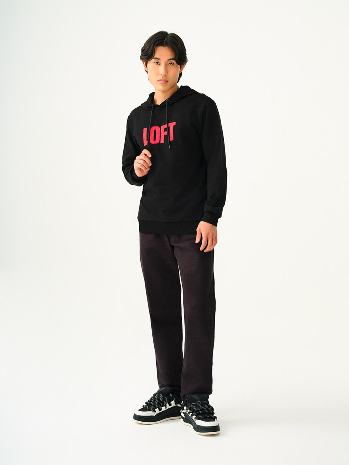 Loft Sweatshirt LF2038105 Siyah-Kırmızı