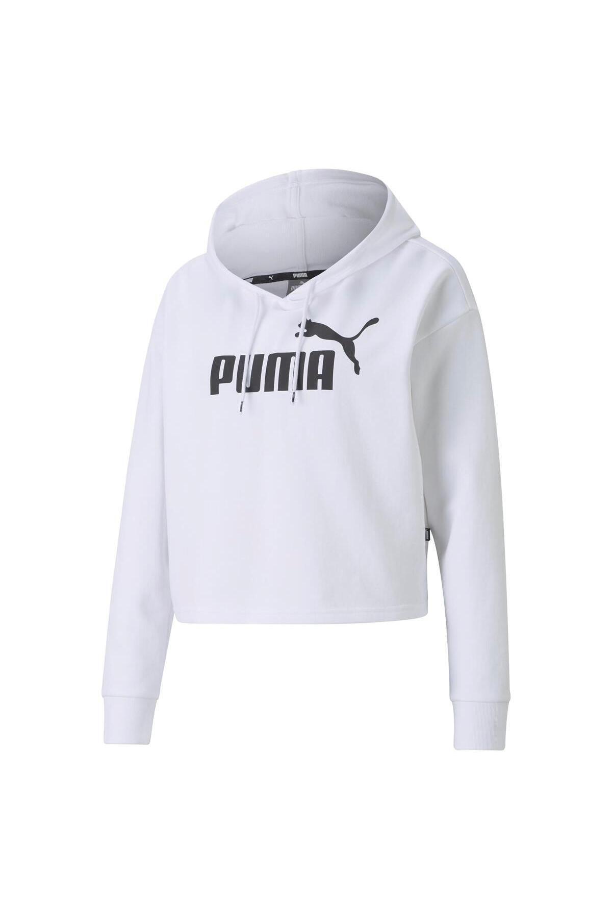 Puma Hoodie Ess Cropped Logo Tr 586870_02 Beyaz