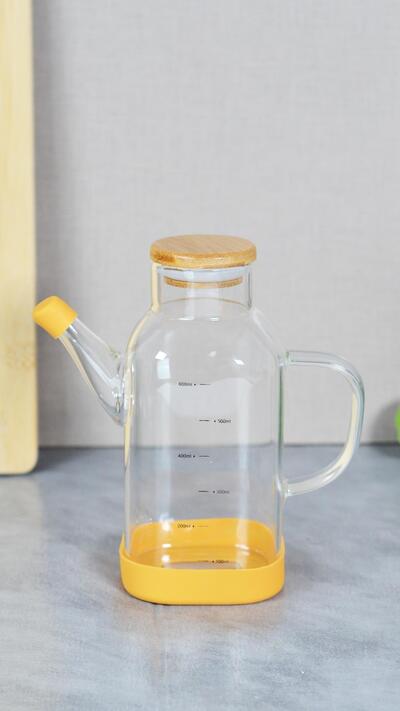 Paçi Yağlık Bambu Kapaklı Kare 600 Ml P/Cam-401291