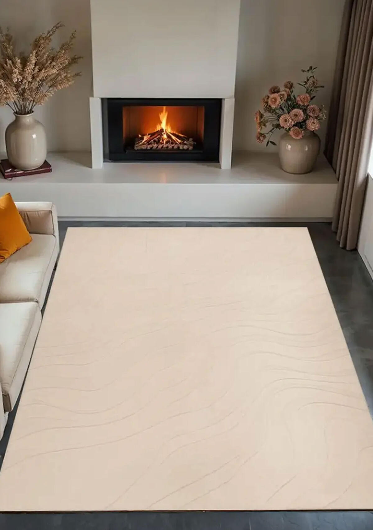 Dinarsu Alaçatı Püsküllü Parça Halı 150*230 Lorey Latte