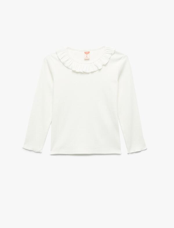 Koton Tişört Kız Bebek 6WMG10023AK Ekru