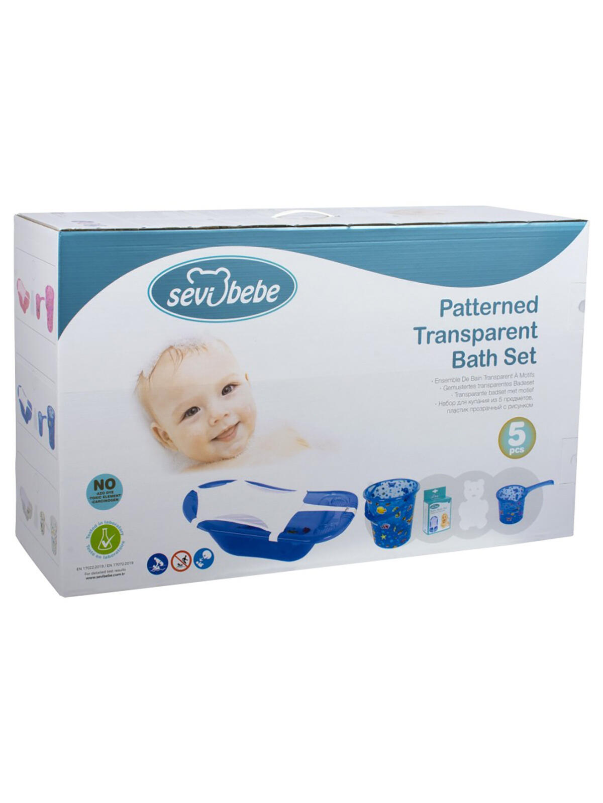 Sevi Banyo Seti 5Li Desenli Beyaz Şeffaf Beyaz 137-50