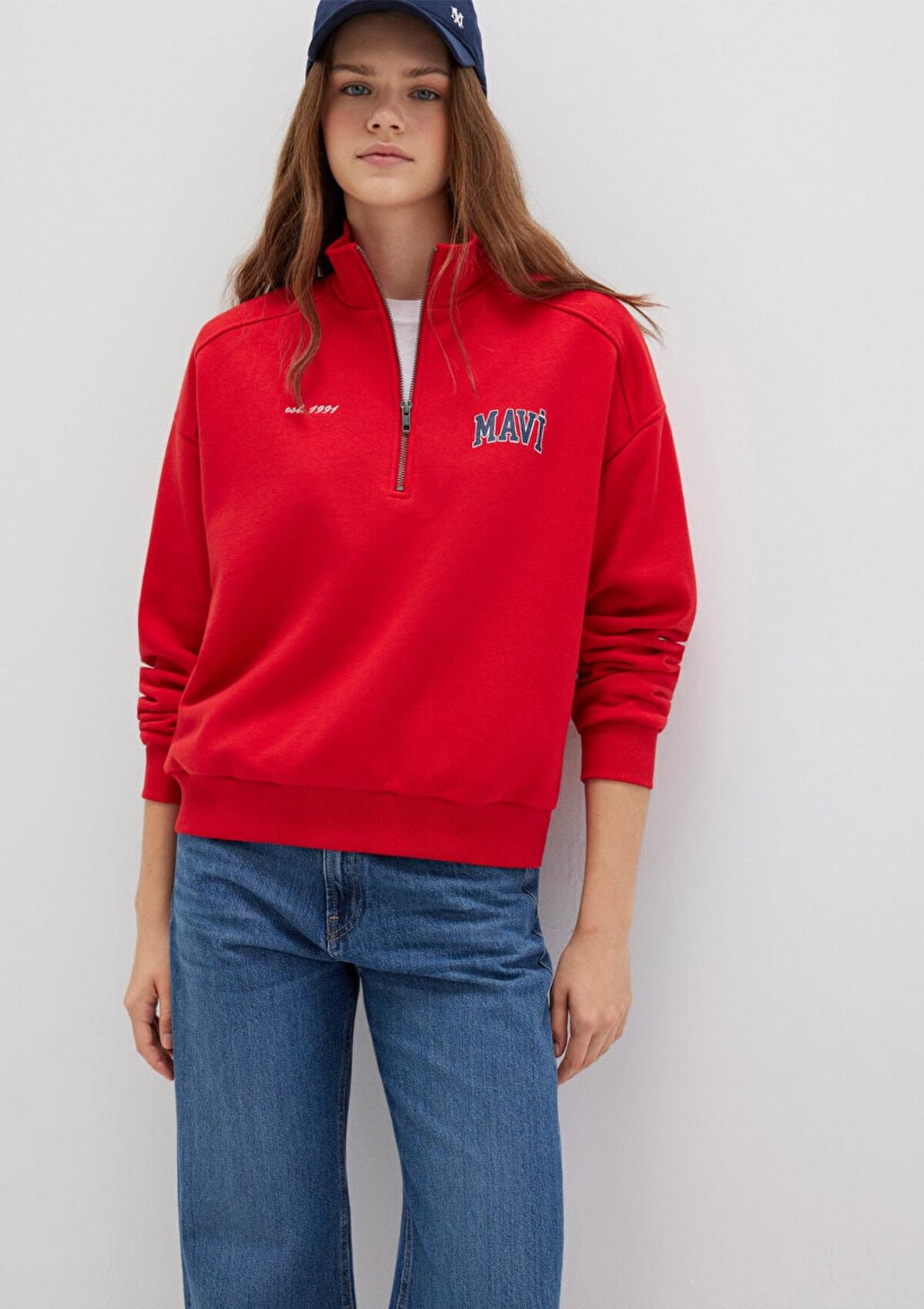 Mavi Sweatshirt M1S10373-90742 Kırmızı