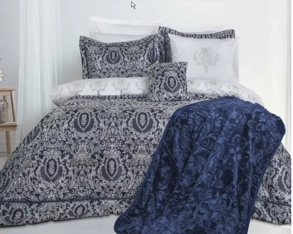 Özdilek Çeyiz Seti Antique Lacivert-Gümüş (Dy)