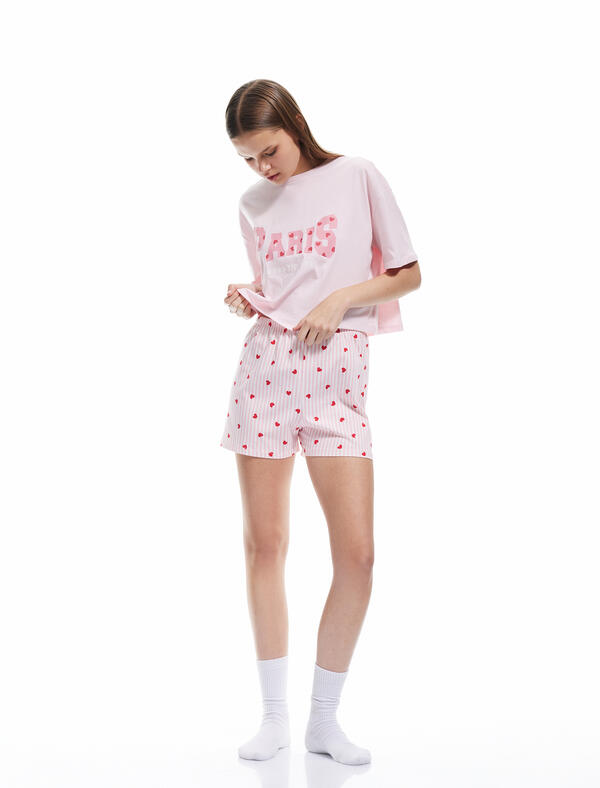Koton Pijama Takımı 5SLK40039MK Pembe Desenli