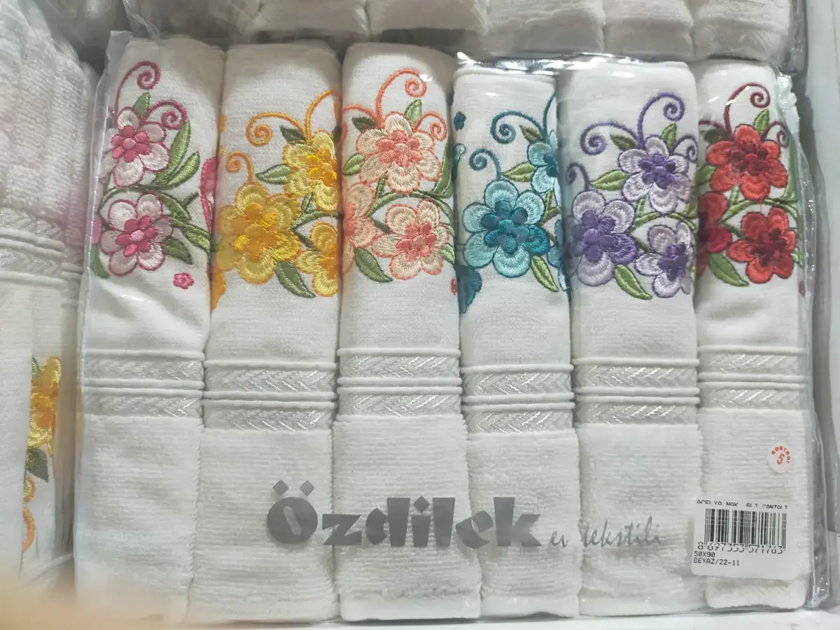 Özdilek Havlu 50*90 6Lı Çantalı Nakışlı Açelya AG.Sim