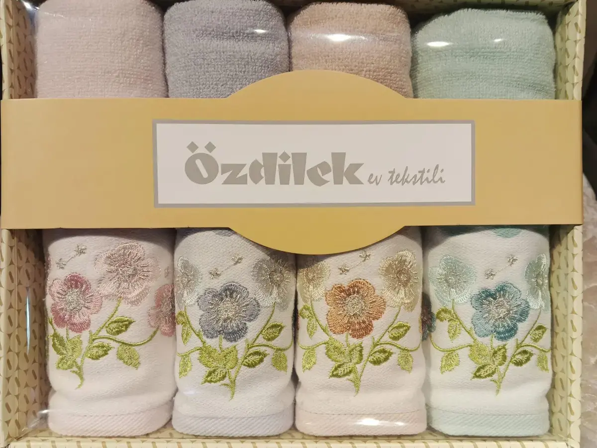 Özdilek Havlu Kutulu 4 Lü Salvıa Renkli