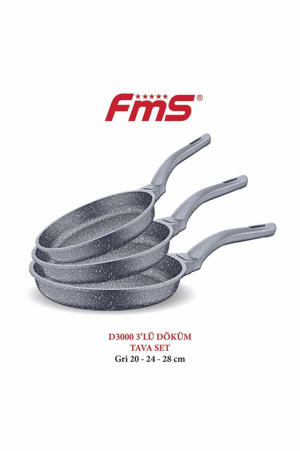 Fms Tava Seti 3lü Döküm D3000Gri
