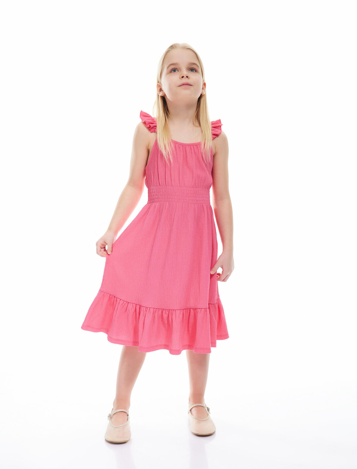 Koton Elbise Kız Çocuk 5SKG80011AK Pembe