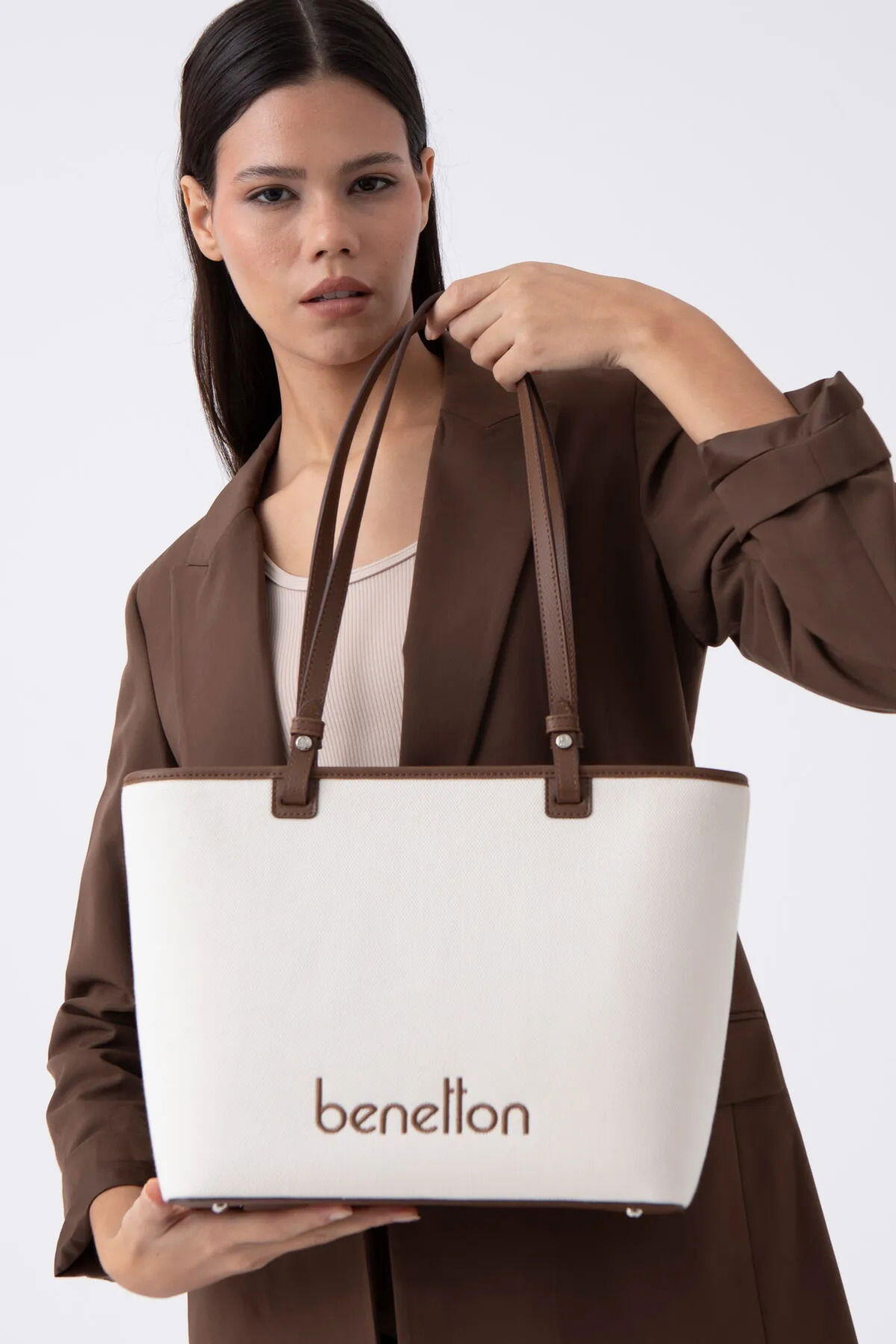 United Colors Of Benetton Kadın Kol Çantası BNT_1542 Bej-Kahve