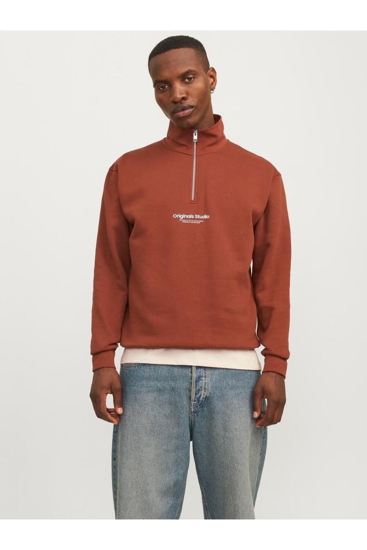 Jack&Jones Sweatshirt 12241777 Koyu Kahverengi