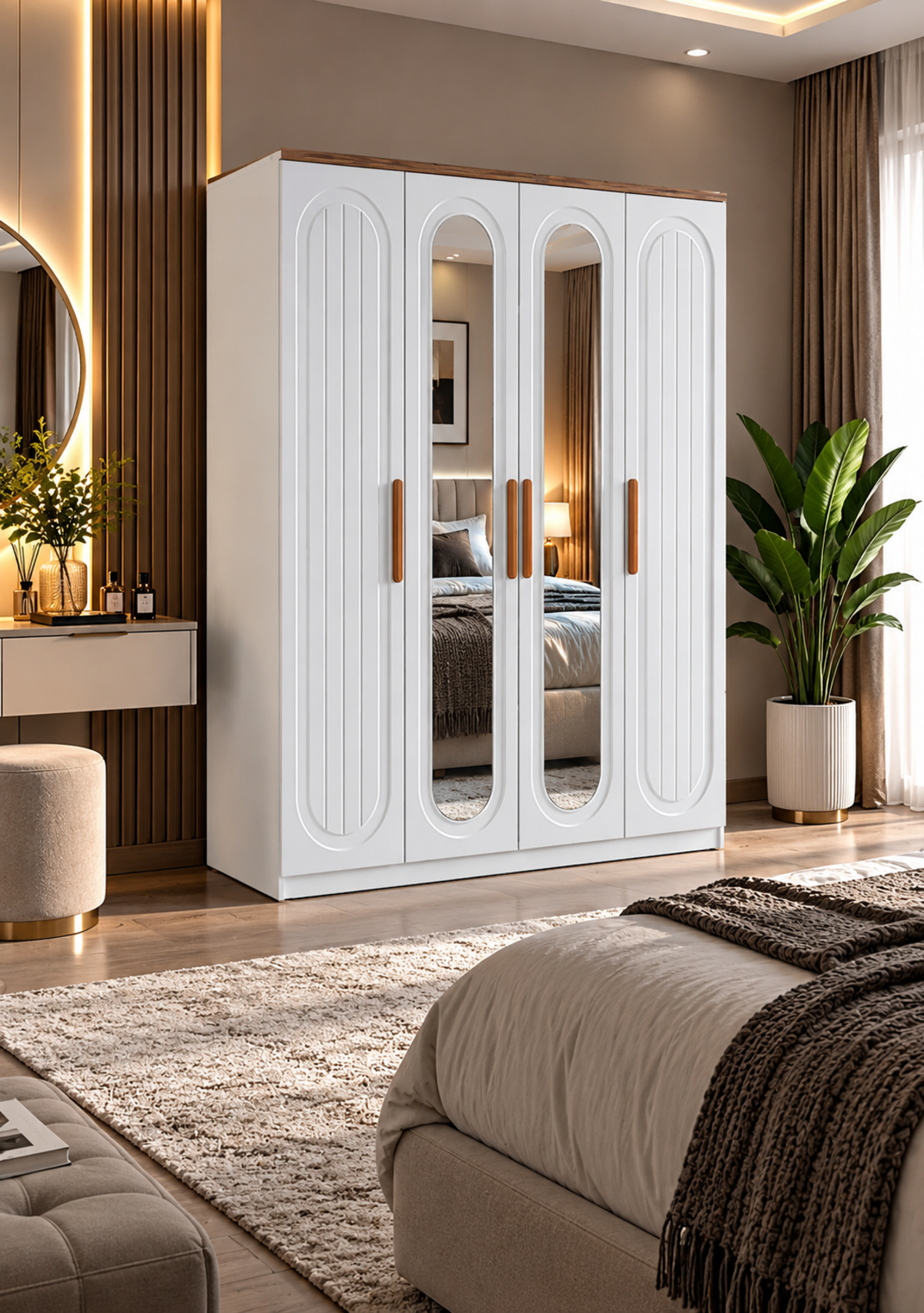 Chancolye Elbise Dolabı 4 Kapaklı Bohem